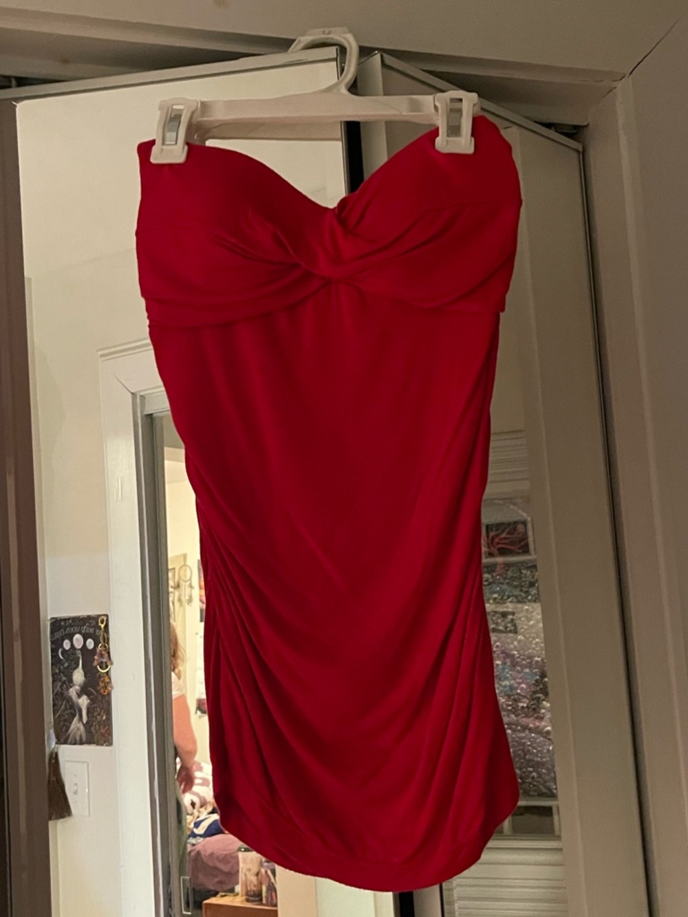 GORGEOUS Red Ruched Strapless Tube Top